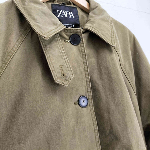 ザラ ZARA ワックスコーティング トレンチコート レディース XS-S