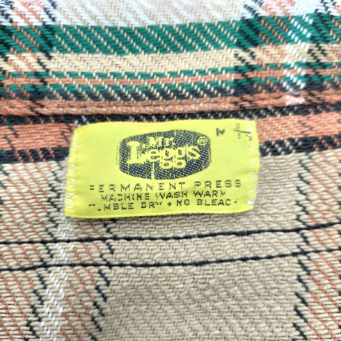 70S Mr.Leggs チェック柄 ダブルポケット 長袖シャツ メンズ import:M