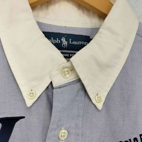 ラルフローレン RALPH LAUREN CLASSIC FIT ポロ刺繍 チーム クレリックシャツ メンズ import:XL