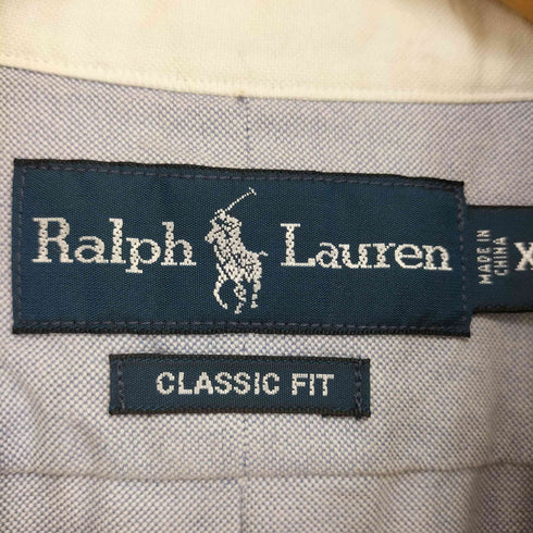 ラルフローレン RALPH LAUREN CLASSIC FIT ポロ刺繍 チーム クレリックシャツ メンズ import:XL