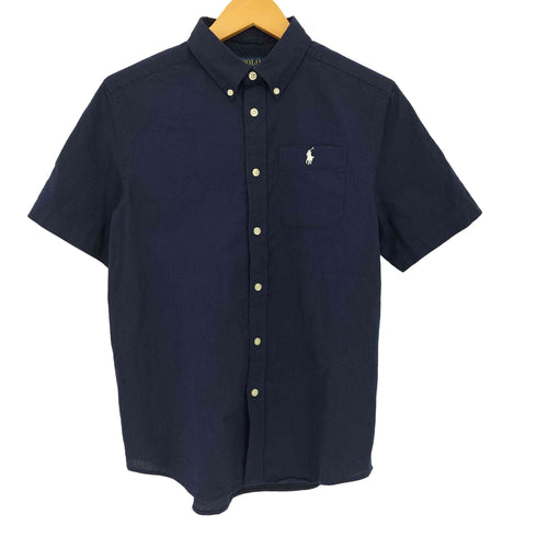 ポロラルフローレン POLO RALPH LAUREN 現行QRタグ ポニー刺繍 シアサッカー コットン ボタンダウンシャツ レディース L(14ー16)