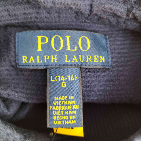 ポロラルフローレン POLO RALPH LAUREN 現行QRタグ ポニー刺繍 シアサッカー コットン ボタンダウンシャツ レディース L(14ー16)