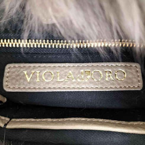 ヴィオラドーロ VIOLAdORO ファー レザー ハンドバッグ レディース
