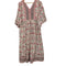 ヌキテパ NE QUITTEZ PAS Ethnic Print Flare Sleeve Dress エスニックプリント フレアスリーブドレス レディース