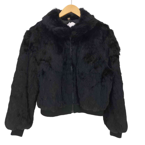 香港製 丸襟 クロップド ジップアップ ファーブルゾン レディース import:XL