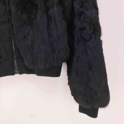 香港製 丸襟 クロップド ジップアップ ファーブルゾン レディース import:XL