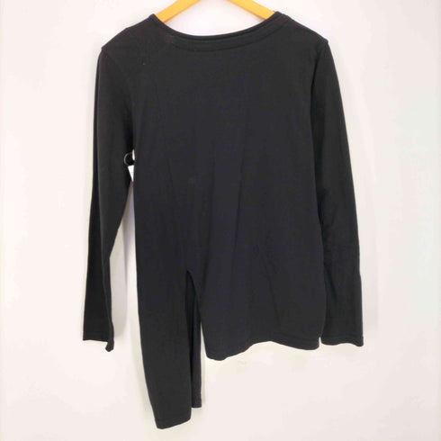グラウンドワイヨウジヤマモト Ground Y Yohji Yamamoto 二重襟 アシンメトリー コットン ロングスリーブ Tシャツ メンズ JPN:1