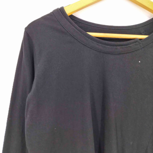 グラウンドワイヨウジヤマモト Ground Y Yohji Yamamoto 二重襟 アシンメトリー コットン ロングスリーブ Tシャツ メンズ JPN:1