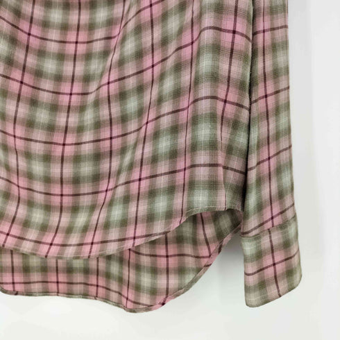 ラッドミュージシャン LAD MUSICIAN ボトルネック ラウンドヘム オンブレチェック レーヨンシャツ プルオーバー メンズ JPN:46