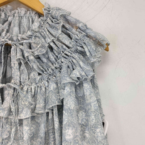 L’AUBE BLAN Claubeblanc Paisley Cut jacquard Blouse ペイズリー カットジャガード ブラウス レディース FREE