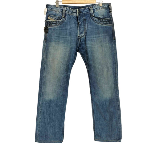 ディーゼル DIESEL TIMMEN スタッズ ボタンフライデニムパンツ メンズ 36X32