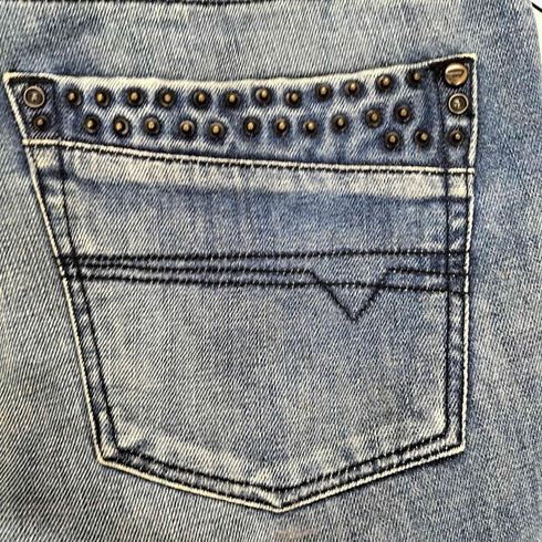 ディーゼル DIESEL TIMMEN スタッズ ボタンフライデニムパンツ メンズ 36X32