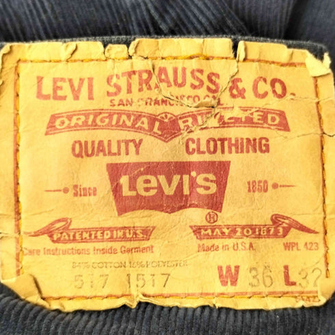 リーバイス Levis 517-1517 42TALON ボタン裏刻印513 フレアカット コーデュロイパンツ メンズ 36X32