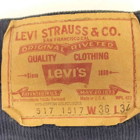 リーバイス Levis 517-1517 42TALON ボタン裏刻印541 フレアカット コーデュロイパンツ メンズ 36X34