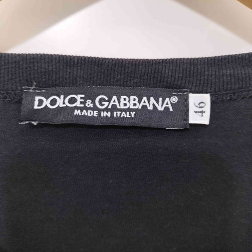 ドルチェアンドガッバーナ DOLCE&GABBANA ハトメデザイン ラインストーン ダメージ加工 プリント 長袖カットソー Y2K メンズ EUR:46