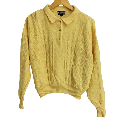ランズエンド LANDS END 80‐90S イタリア製 ケーブル ウールポロニット レディース import:L
