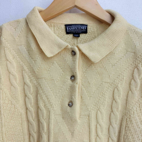 ランズエンド LANDS END 80‐90S イタリア製 ケーブル ウールポロニット レディース import:L