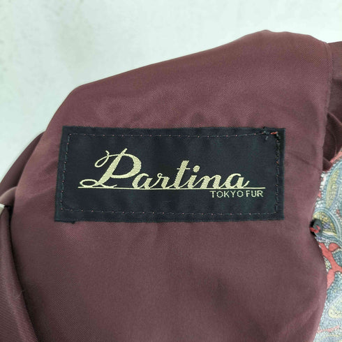 パルティーナ PARTINA pig leather ピッグレザー 豚革 ペイズリー ダブル テーラード レザージャケット レディース M