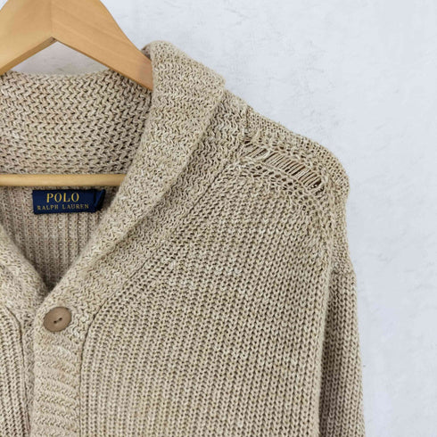 ポロラルフローレン POLO RALPH LAUREN コットン リネン ショールカラー カーディガン レディース XS