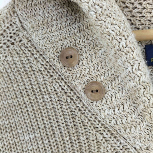 ポロラルフローレン POLO RALPH LAUREN コットン リネン ショールカラー カーディガン レディース XS