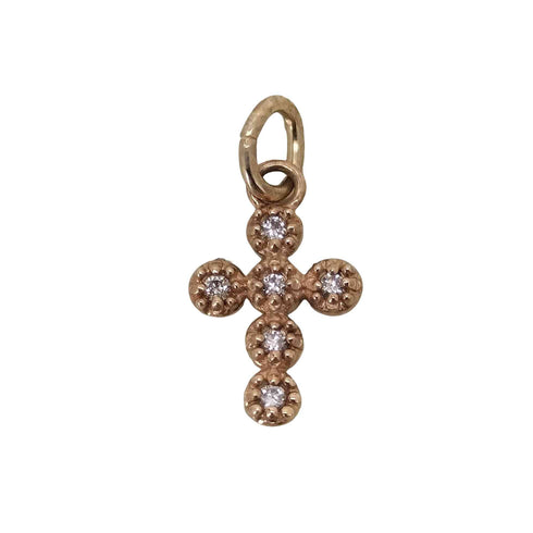 エイミーイストワール eimy istoire K10 little cross charm クロス ダイヤ ペンダント チャーム レディース