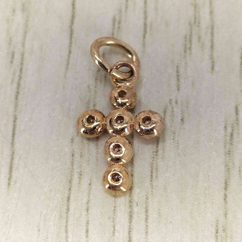 エイミーイストワール eimy istoire K10 little cross charm クロス ダイヤ ペンダント チャーム レディース