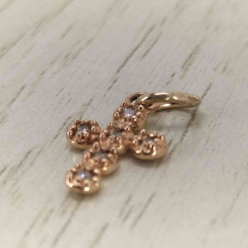 エイミーイストワール eimy istoire K10 little cross charm クロス ダイヤ ペンダント チャーム レディース