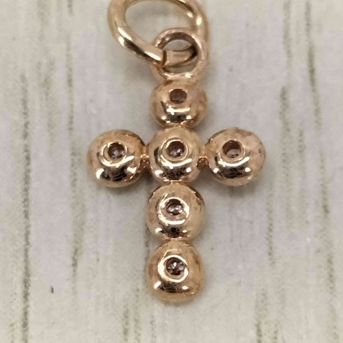 エイミーイストワール eimy istoire K10 little cross charm クロス ダイヤ ペンダント チャーム レディース