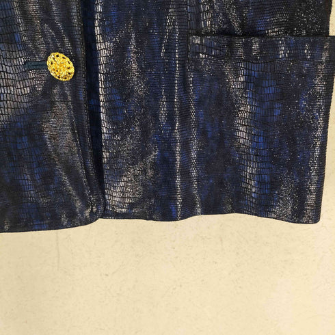 ミラショーン mila schon duemila 金釦 クロコ型押し レザージャケット レディース 40