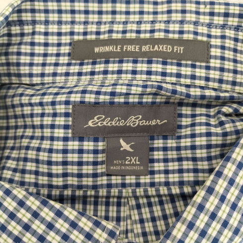エディーバウアー Eddie Bauer ボタンダウン ショートスリーブチェックシャツ メンズ 2XL