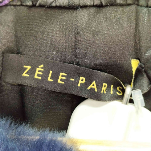 ZELE PARIS ゼルパリ/ リアルファー ノーカラーショートジャケット レディース