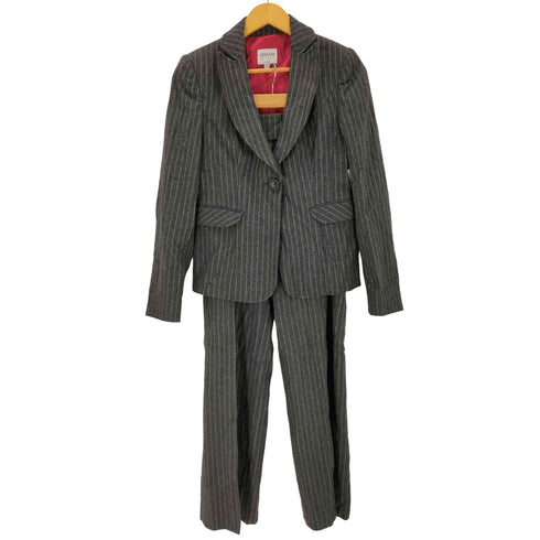 アルマーニコレツィオーニ ARMANI COLLEZIONI ストライプウール テーラードジャケット セットアップ レディース 38 40