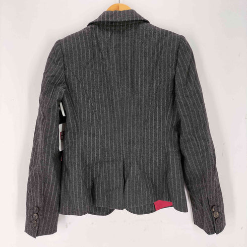 アルマーニコレツィオーニ ARMANI COLLEZIONI ストライプウール テーラードジャケット セットアップ レディース 38 40