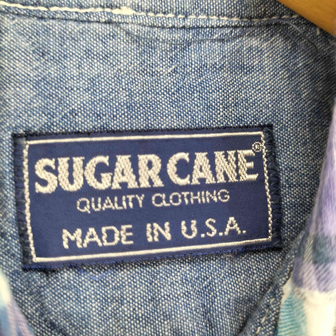 シュガーケーン SUGAR CANE USA製 半袖 パッチワーク シャツ メンズ M