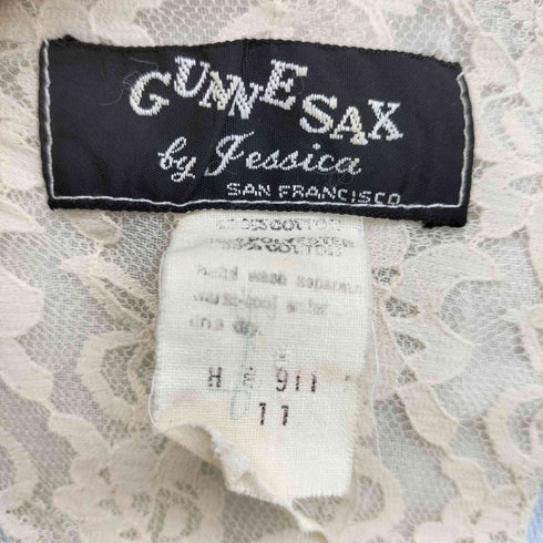 ガニーサックス GUNNE SAX 60S 初期タグ 黒タグ 花柄 レース 袖長 ロング ワンピース レディース JPN:11号