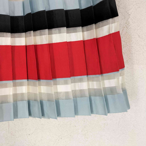 ノントーキョー NON TOKYO シースルー ボーダー プリーツ スカート BORDER PLEAT SKIRT レディース