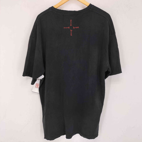 Escape from the world ダメージ加工 フロントプリント Tシャツ メンズ XXL