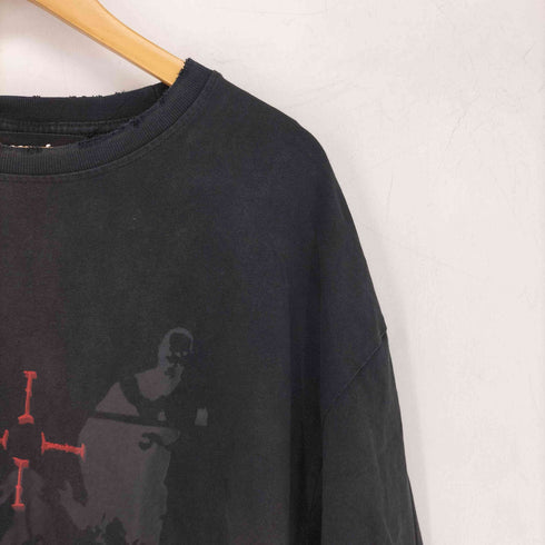 Escape from the world ダメージ加工 フロントプリント Tシャツ メンズ XXL