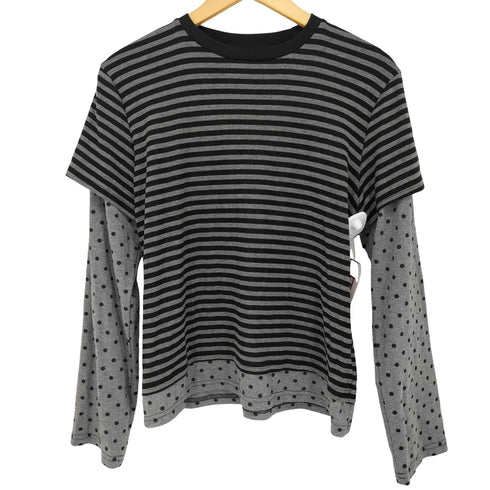 Wholate ドッキング ボーダー ドット 長袖カットソー レディース JPN:XL