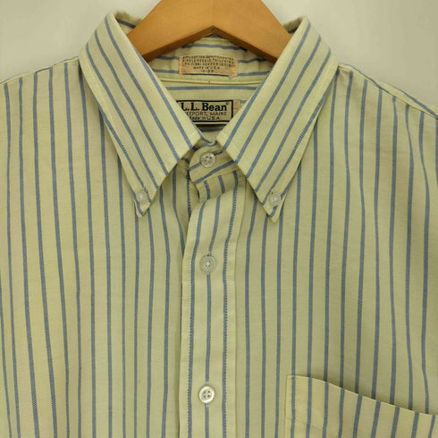 エルエルビーン L.L.Bean 80S USA製 ストライプ BD L/S シャツ メンズ 18-33
