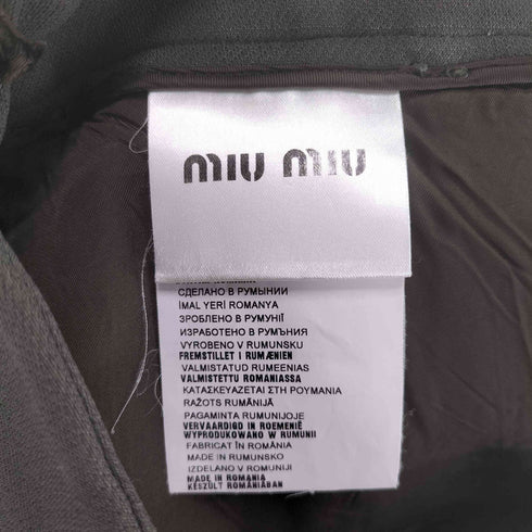 ミュウミュウ miu miu サイドジップ ウール シルク ミニスカート レディース 38