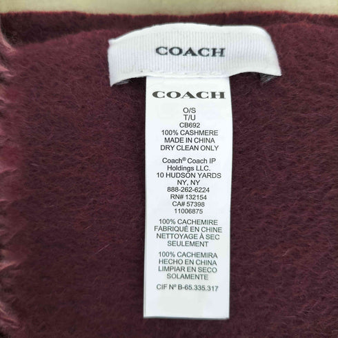 コーチ COACH pure cashmere カシミヤ100 シグネチャー マフラー レディース