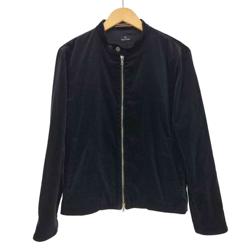 ピーエスポールスミス PS Paul Smith ベロア ダブルジップ シングル ライダースジャケット メンズ import:M