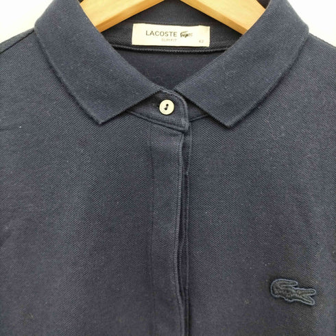 ラコステ LACOSTE スリムフィット ロゴワッペン 鹿の子 五分袖 ポロシャツ レディース JPN:42