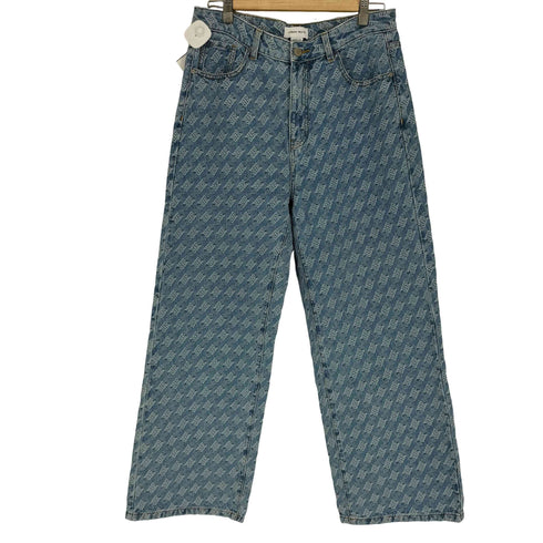 アーバンレヴィヴォ URBAN REVIVO 総柄 ストレートデニム メンズ L