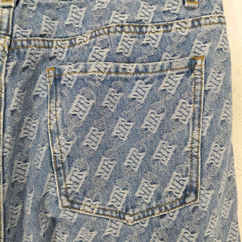アーバンレヴィヴォ URBAN REVIVO 総柄 ストレートデニム メンズ L