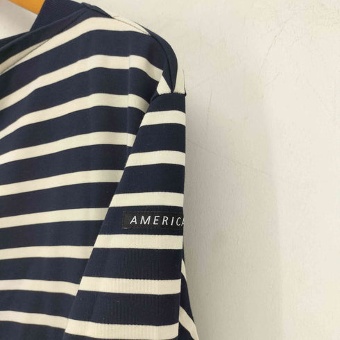 アメリカーナ Americana ボートネック ボーダー柄 長袖ワンピース レディース