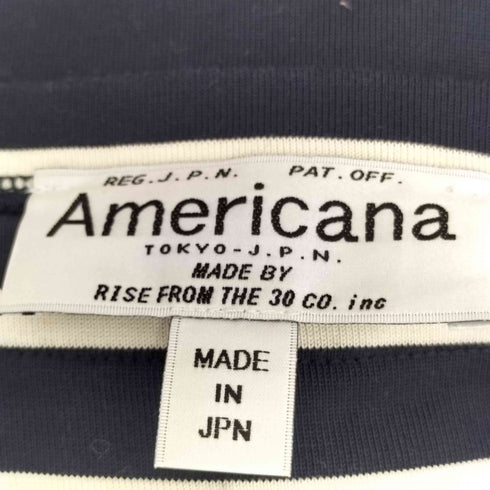 アメリカーナ Americana ボートネック ボーダー柄 長袖ワンピース レディース