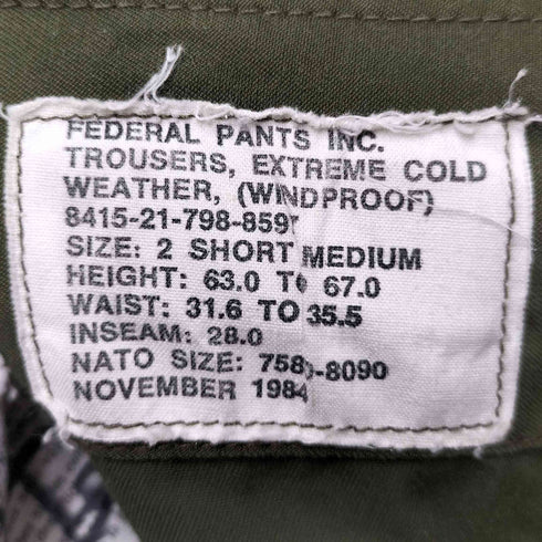 80S 84年製 Canadian Army カナダ軍 WINDPROOFオーバー パンツ カーゴ パンツ メンズ 2
