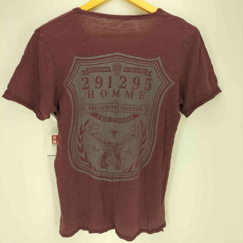 ニーキューイチニーキューゴーオム 291295=HOMME バックプリント VネックTシャツ Y2K メンズ import:M